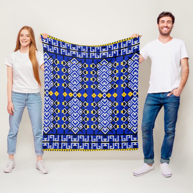 Moderne ethnische geometrische Muster Fleecedecke (Beispiel)