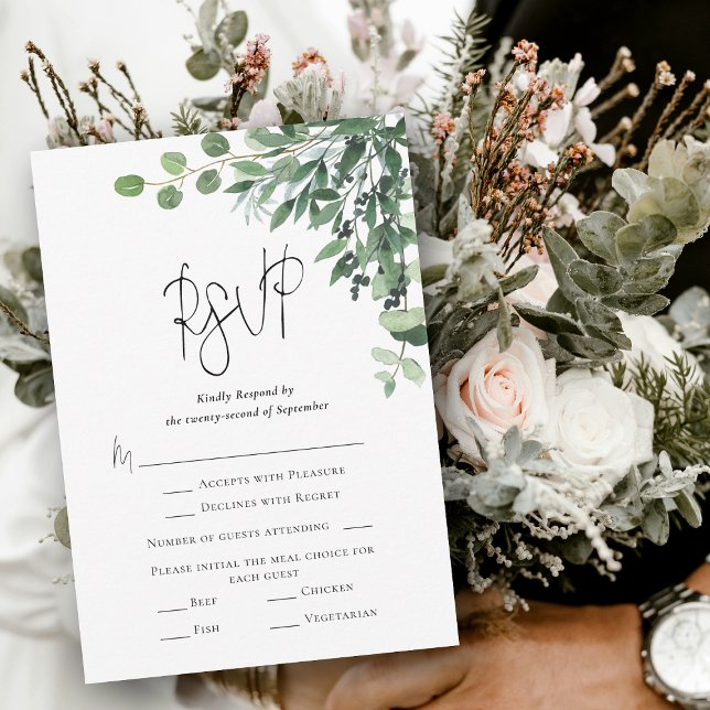 Moderne Eucalyptus RSVP-Karte RSVP Karte (Modern Eucalyptus RSVP Card)