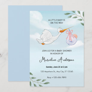 Moderne Eukalyptus-Baby-Shower-Einladung Einladung