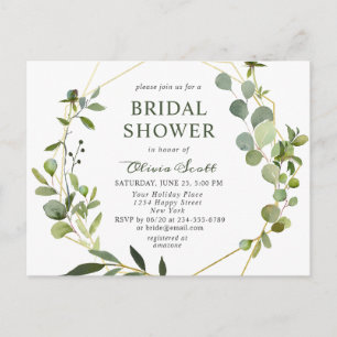 Moderne Eukalyptus Bridal Dusche Einladungskarte