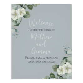 Moderne Eukalyptus-Design-Hochzeit Poster