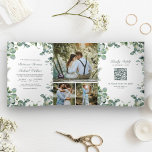 Moderne Eukalyptus Foto Collage QR Code Hochzeit Dreifach Gefaltete Einladung<br><div class="desc">Erleben Sie Ihre Gäste mit dieser eleganten Hochzeitsreise mit wunderschönen Eukalyptus-Blätter und moderner Typografie mit Online-RSVP-Karte. Fügen Sie einfach Ihre Veranstaltungsdetails zu dieser benutzerfreundlichen Vorlage hinzu und schmücken Sie diese Karte mit Ihren bevorzugten Fotos,  um sie zu einer einmaligen Einladung zu machen.</div>
