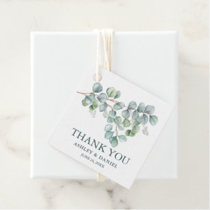 Moderne Eukalyptus Greenery Danke für Ihre Hochzei Geschenkanhänger