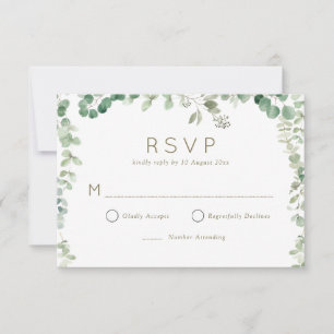 moderne Eukalyptus-Grün RSVP-Karte RSVP Karte