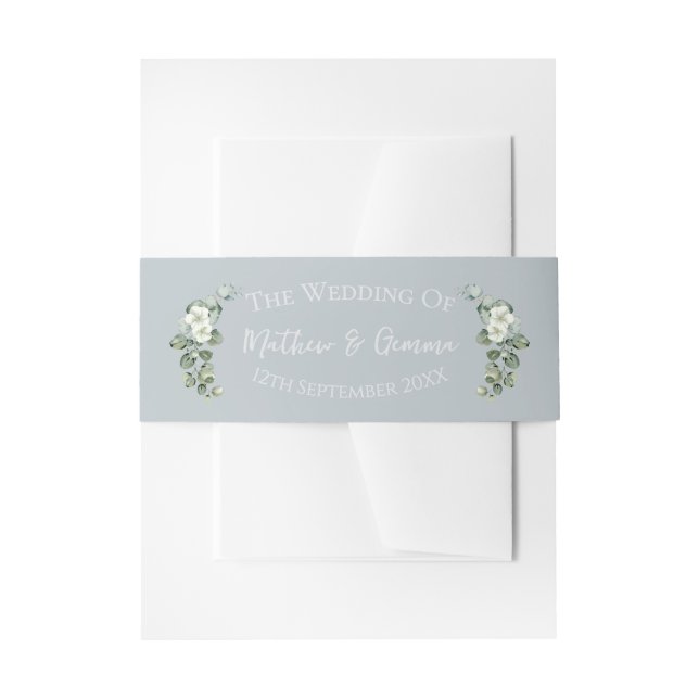 Moderne Eukalyptus-Hochzeit Einladungsbanderole (Vorderseite Beispiel)