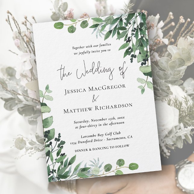 Moderne Eukalyptus-Hochzeitseinladung Einladung (Modern Eucalyptus Wedding Invitation)
