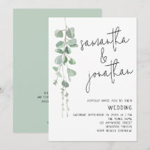 Moderne Eukalyptus-informelle Hochzeit