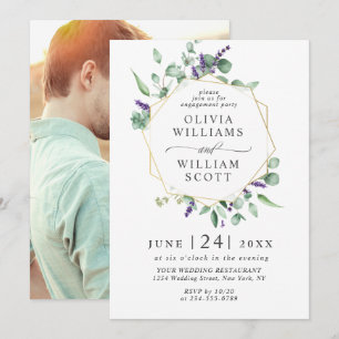 Moderne Eukalyptus Lavender FOTO ENGAGEMENT PARTEI Einladung