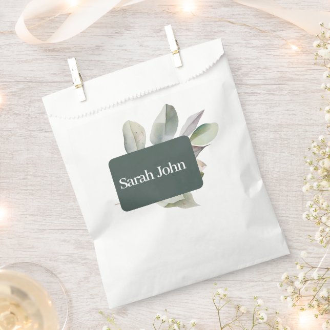 moderne Eukalyptus-Tischnummer Geschenktütchen (Ausgeschnitten)