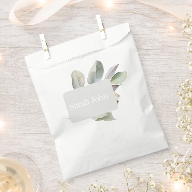 moderne Eukalyptus-Tischnummer Geschenktütchen (Ausgeschnitten)