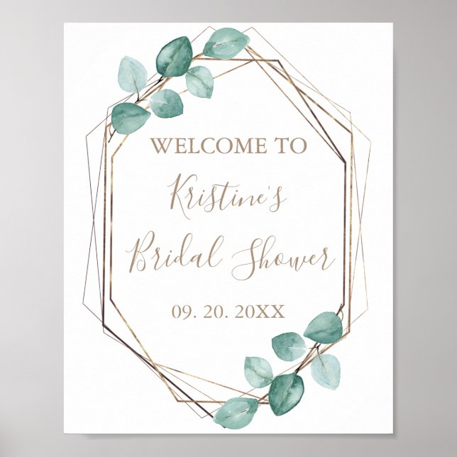 Moderne Eukalyptus-Watercolor-Kaffeezitat Hochzeit Poster (Vorne)