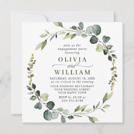 Moderne Eukalyptus Wreath Frame ENGAGEMENT PARTEI Einladung