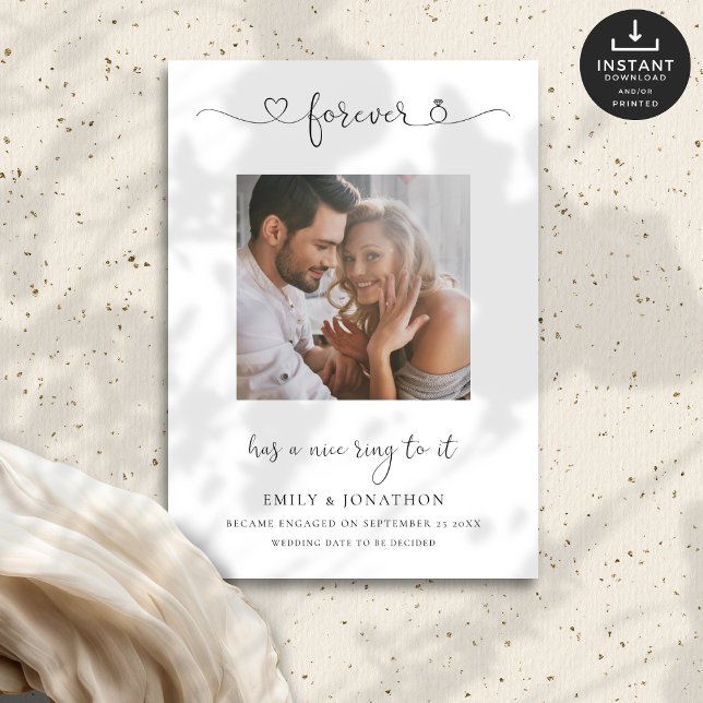 Moderne Ewigkeit hat Klang zu ihm Foto Verlobung Ankündigung (Von Creator hochgeladen)