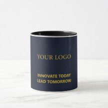Moderne Executive Navy Blau & Gold Firmen Tasse