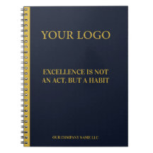 Moderne Executive Navy Blau & Gold Firmennotizbuch