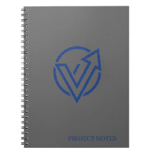 Moderne Executive-Schwarzgrau-Notizbuch Kobalt Notizblock