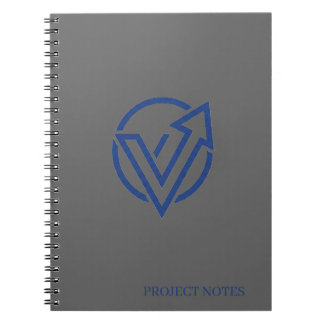 Moderne Executive-Schwarzgrau-Notizbuch Kobalt Notizblock