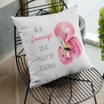 Moderne exotisch rosa Aquarellfärbung mit Zitat Kissen<br><div class="desc">Moderne exotisch rosa Aquarellfärbung mit Zitat</div>
