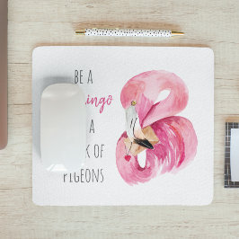 Moderne exotisch rosa Aquarellfärbung mit Zitat Mousepad