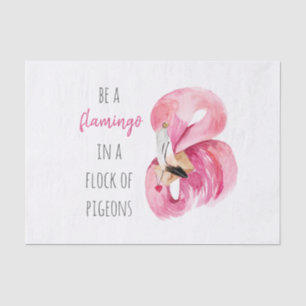 Moderne exotisch rosa Aquarellfärbung mit Zitat Seidenpapier