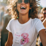 Moderne exotisch rosa Aquarellfärbung mit Zitat T-Shirt<br><div class="desc">Moderne exotisch rosa Aquarellfärbung mit Zitat</div>
