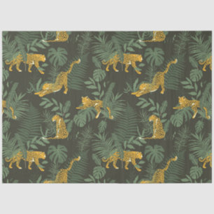 Moderne exotische Blätter und Leopardenmuster Seidenpapier