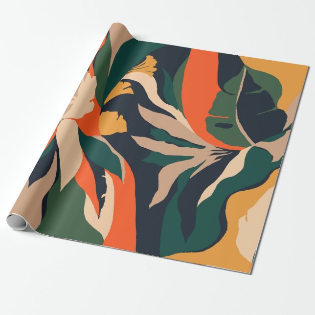 Moderne exotische Dschungel-Pflanze illustrieren M Geschenkpapier (Ungerollt)