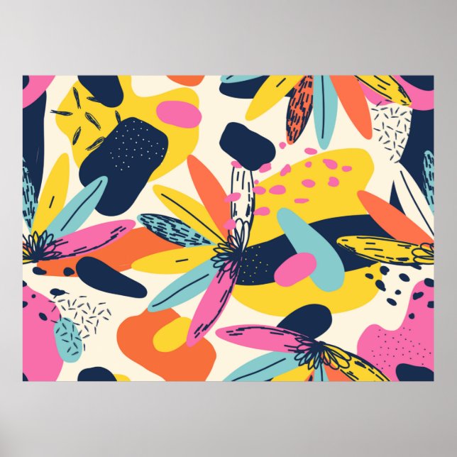 Moderne exotische Dschungel-Pflanze illustrieren M Poster (Vorne)