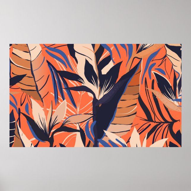 Moderne exotische Dschungel-Pflanze illustrieren M Poster (Vorne)