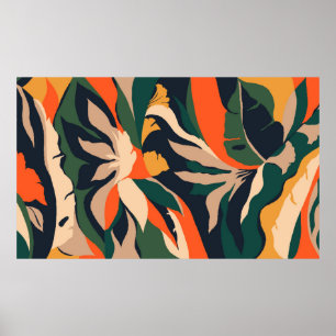 Moderne exotische Dschungel-Pflanze illustrieren M Poster