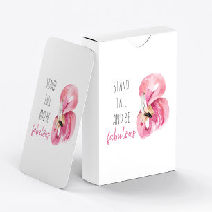 Moderne exotische Flamingos stehen hoch und seien  Spielkarten