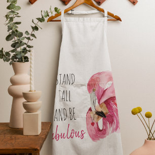 Moderne exotische Flamingos stehen hoch und sind F Schürze