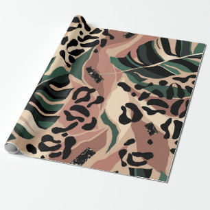 Moderne exotische Muster mit Leopardenhaut. kreati Geschenkpapier