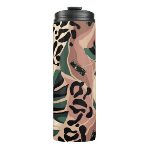 Moderne exotische Muster mit Leopardenhaut. kreati Thermosbecher