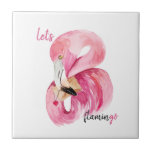 Moderne exotische Rosa Flamingo Wasserfarbe Fliese<br><div class="desc">Moderne exotische Rosa Flamingo Wasserfarbe</div>