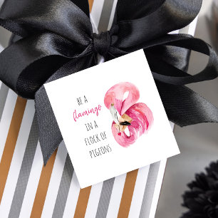 Moderne exotische rosa Wasserfarbe Flamingo mit Zi Geschenkanhänger