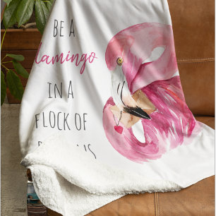 Moderne exotische rosa Wasserfarbe Flamingo mit Zi Sherpadecke