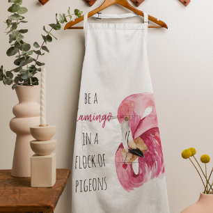 Moderne exotische rosa Wasserfarben-Flamingos mit Schürze