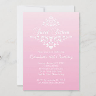 Moderne Extravagante Rosa 16 . Geburtstag Geburtst Einladung