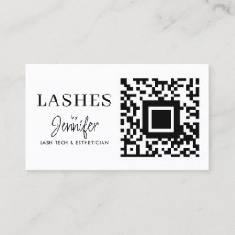 Moderne Eyelash Erweiterungen QR Code Schwarz und  Visitenkarte