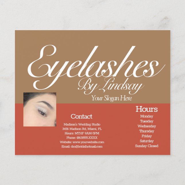 Moderne Eyelash Services - Broschüre "Earthy Prici (Hinten)