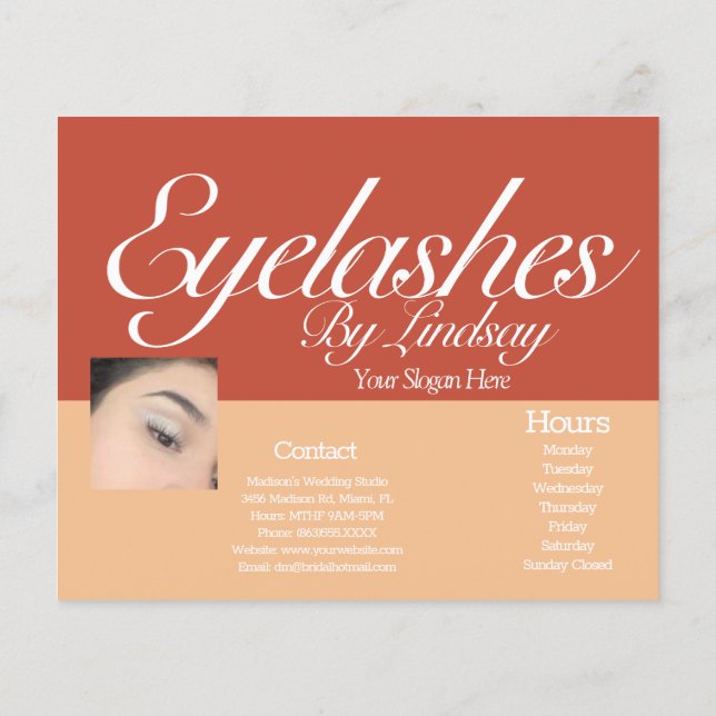 Moderne Eyelash Services Earthy Session Broschüre (Hinten)