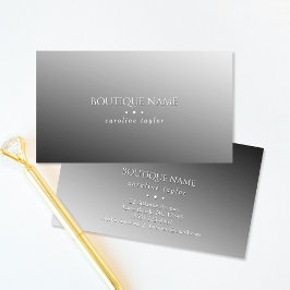 Moderne Fade Ombre Black Embossed Business Card Begleitkarte
