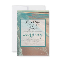 Moderne Fade Tropical Beach Sea Wedding Card