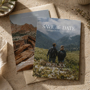 Moderne Faire-Part de Date de Mariage Vertical Dou