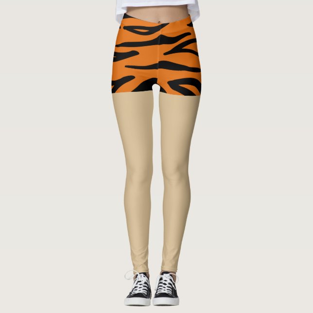 Moderne Fake-Shorts aus Braun und Schwarz Leggings (Vorderseite)
