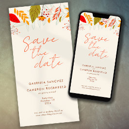 Moderne Fall Bright Floral Einfache Elfenbeinhochz Save The Date