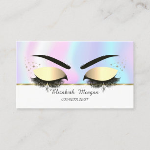 Moderne falsche Goldstreifen, Wimpern, Holografisc Visitenkarte