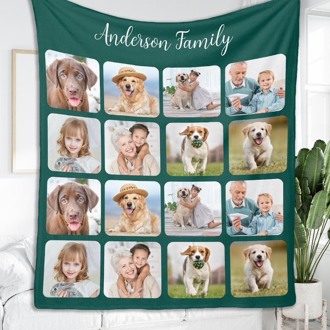 Moderne Familie 16 FotoCollage - kundenspezifische Fleecedecke (Von Creator hochgeladen)