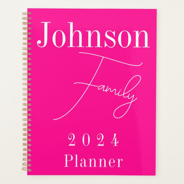 Moderne Familie 2024 - Hot Pink Planer (Vorderseite)
